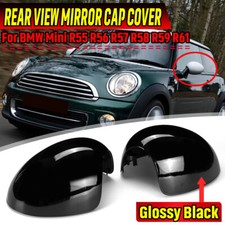 2x Calotta Specchio Nero Lucido Per Mini cooper R55/ R56/ R57 /R58/R59 /R60/R61