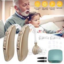 1 Pair Of Digital Hearing Aid Severe Loss Rechargeable Invisible BTE Ear Aids