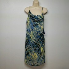 Vera Wang Simply Vera Size M Spaghetti Strap Dress Blue/Green /Muli Design NWT