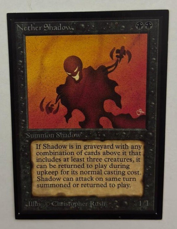 MTG COLLECTOR'S EDITION NETHER SHADOW (IE / CE) 1993 MAGIC BLACK RARE BETA ART