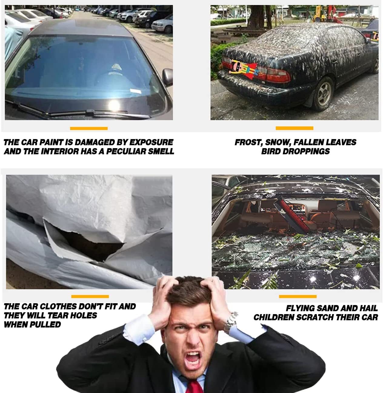 Full Car Cover for Outdoor Sun Dust Scratch Rain Snow Waterproof Breathable