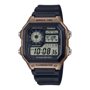 Casio AE-1200WH-5AV Montre numérique Sport WR100 Heure mondiale Alarme Chrono NEW