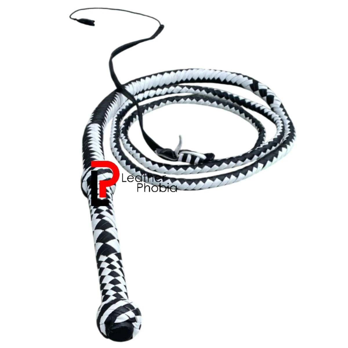 Fouet (Bullwhip) En Cuir Véritable - 4 Pieds De Long (environ 1,20m) - 16 Tresses - Usage Intensif - Marque Leather Phobia