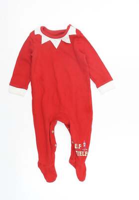 George Baby rot feste Baumwolle Babydoll Einteiler Größe 6-9 Monate - Strampler