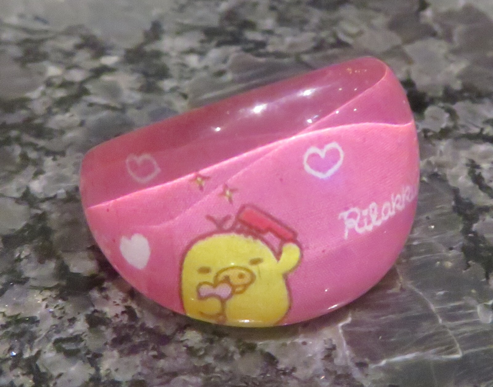 Set of 6 Resin Murano Style Childs Rings Different Colours, Patterns.