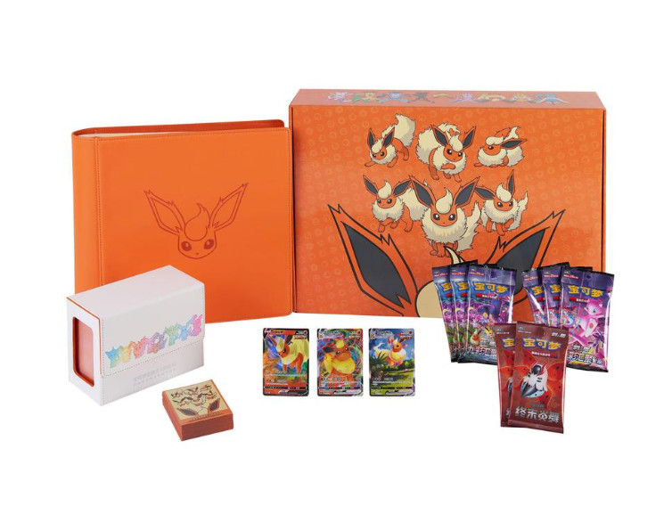IN STOCK Pokemon Chinese Eevee GX Gift Box Vaporeon Jolteon Flareon 3 Boxes