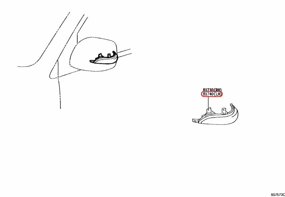 Espejo retrovisor izquierdo Toyota OEM 81740-60100 para LEXUS GX460 LX570 Foto 3 de 4