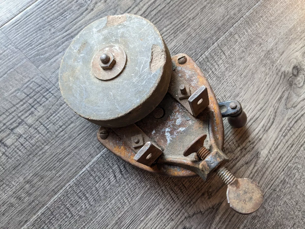 Antique Hand Crank Bench Grinder Sharpening Tool