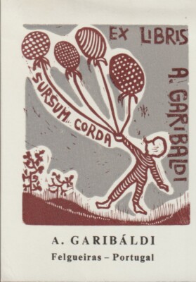 Portugal. exlibris A.Garibaldi (Kind mit Ballons)