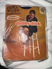 Vintage Chubby Chick Extra Width Sandalfoot Panty Hose Size B Navy 200-220 Lb