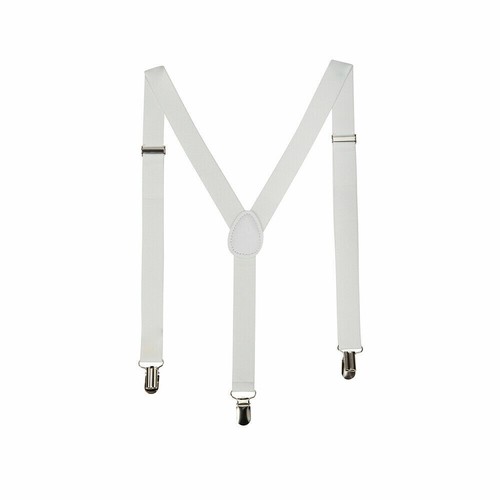 Men's Adjustable Suspenders Elastic Y-Shaped Braces Clips Pants Brace Solid New - Picture 9 of 19
