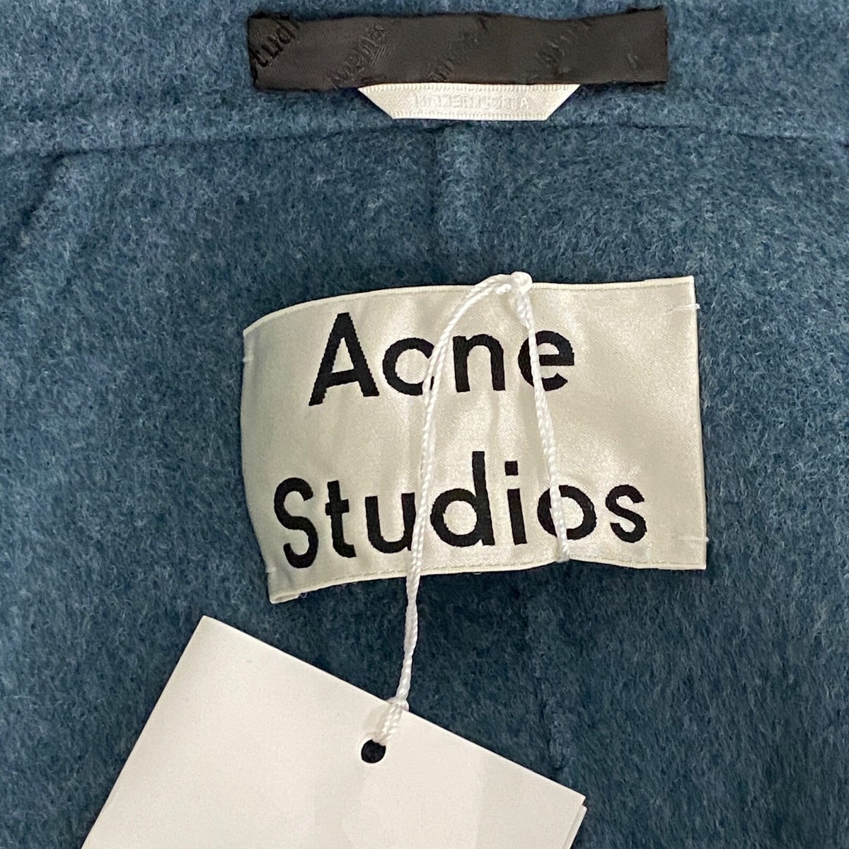 Acne Studios Coat Women's 32 Teal Blue Wool Odine Double Breasted