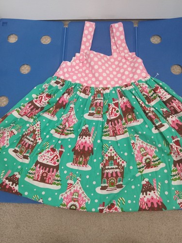 Girls Boutique Style Christmas Gingerbread Dress Size 5\6 Holiday Candy - Picture 2 of 21