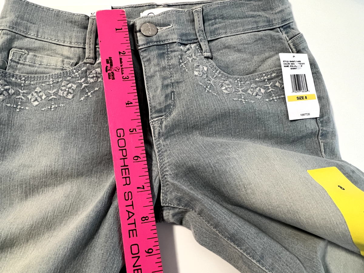 Jessica Simpson Girls Rolled Crop Skinny Jeans Light Blue Size 8