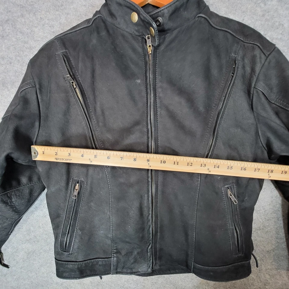 Walter Dyer Jacket Womens Medium Black Full Zip Made in USA Motorcycle - Image 4 of 4