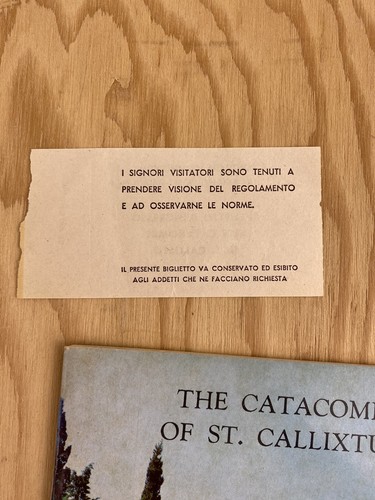 Guide to the Catacomb of St. Callixtus / 1975 Full Color Travel Guide W/ Ticket - Picture 5 of 13