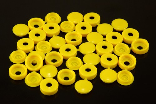 20 COLOUR SMALL PLASTIC HINGED SCREW FOLD OVER COVER CAPS 6g/8g Gauge M3.5 & M4 - Picture 19 of 81