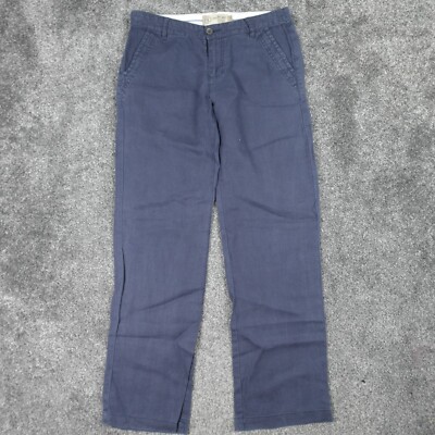Fat Face Hose 100% Leinen Größe 10 W30 L30 blau Sommer atmungsaktiv