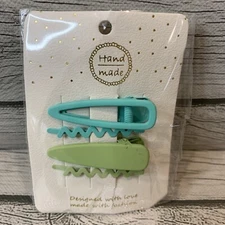 4 Piece Women Duckbill Clip Green/Teal Color Barrettes Frosted Hair Clip Hairpin