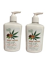 2 Bottles Natural Therapy 16.9 Oz Hemp  Argan Nourish  Relaxing Body Lotion