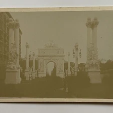 Antique Cabinet Card Photograph Beautiful Dewey Arch Temp Structure Manhattan NY
