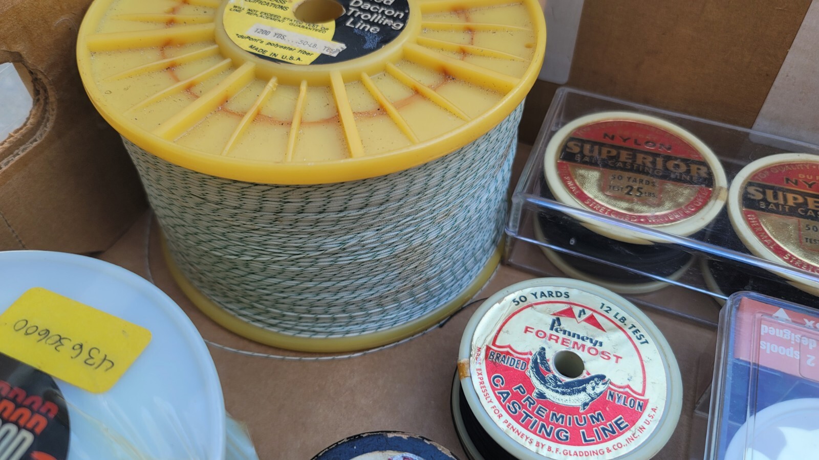 Vintage NOS Braided Nylon Fishing Line Lot. DuPont,Garcia,Gudebrod ...
