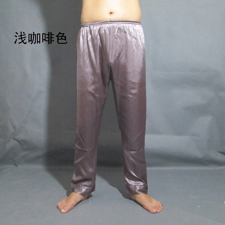Hombres Satén Seda Pijama Pantalón Largo Pijama Pantalones Salón Dormir Pantalones Ropa de dormir S-6XL Foto 3 de 4