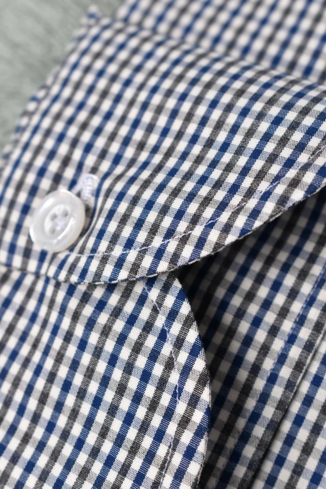 NUOVA camicia Fralbo Napoli fatta a mano in cotone 39 US 15,5 multicolore ves... - Immagine 4 di 4