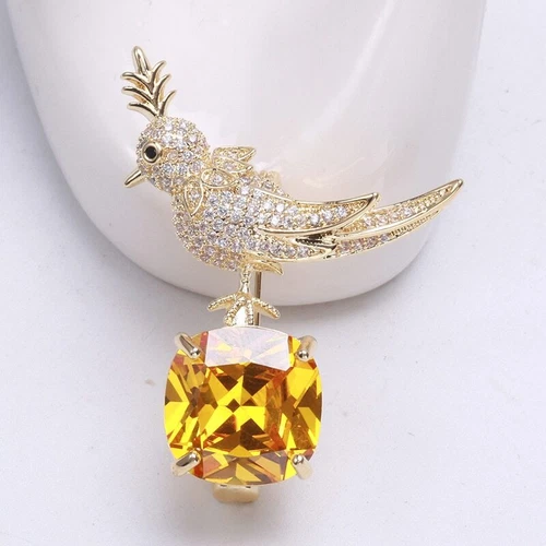 Crystal Cute Bird Brooches for Women Luxury Creative Personality Animal Brooch - Picture 3 of 12