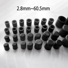 2.8mm-60.5mm End Cap Silicone Rubber Blanking Stopper Cover for Pipe Tube Black
