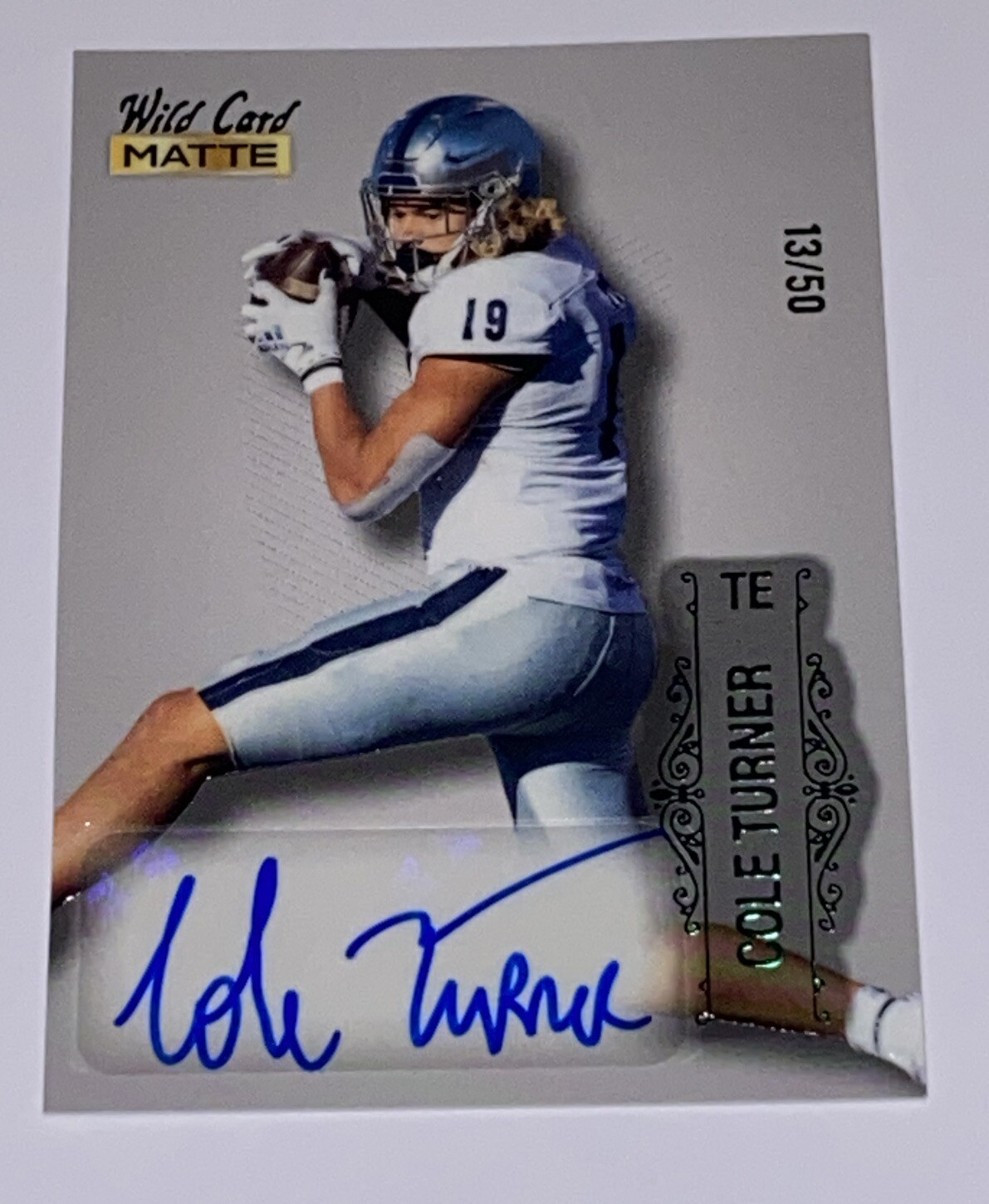 Cole Turner 2022 Wild Card MATTE Autograph White - Green Foil  /50 RC