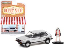  GREENLIGHT HOBBY SHOP 11 1976 VW GOLF MkI GTI Silver Metallic Race Dri 97110