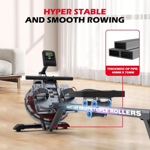 Water Rowing Machine for Home Use, Foldable Rower Machine 136Kg Weight Capacity - Picture 6 of 9