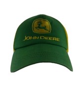 Vintage John Deere Products Logo Embroidered Mesh Back Trucker Hat size S/M