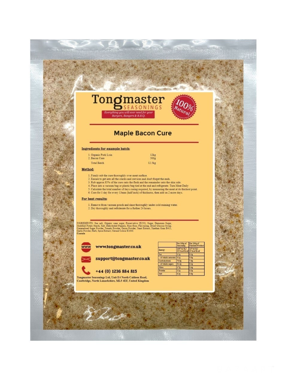 Maple Bacon Cure - Dry Curing Mix - 200g