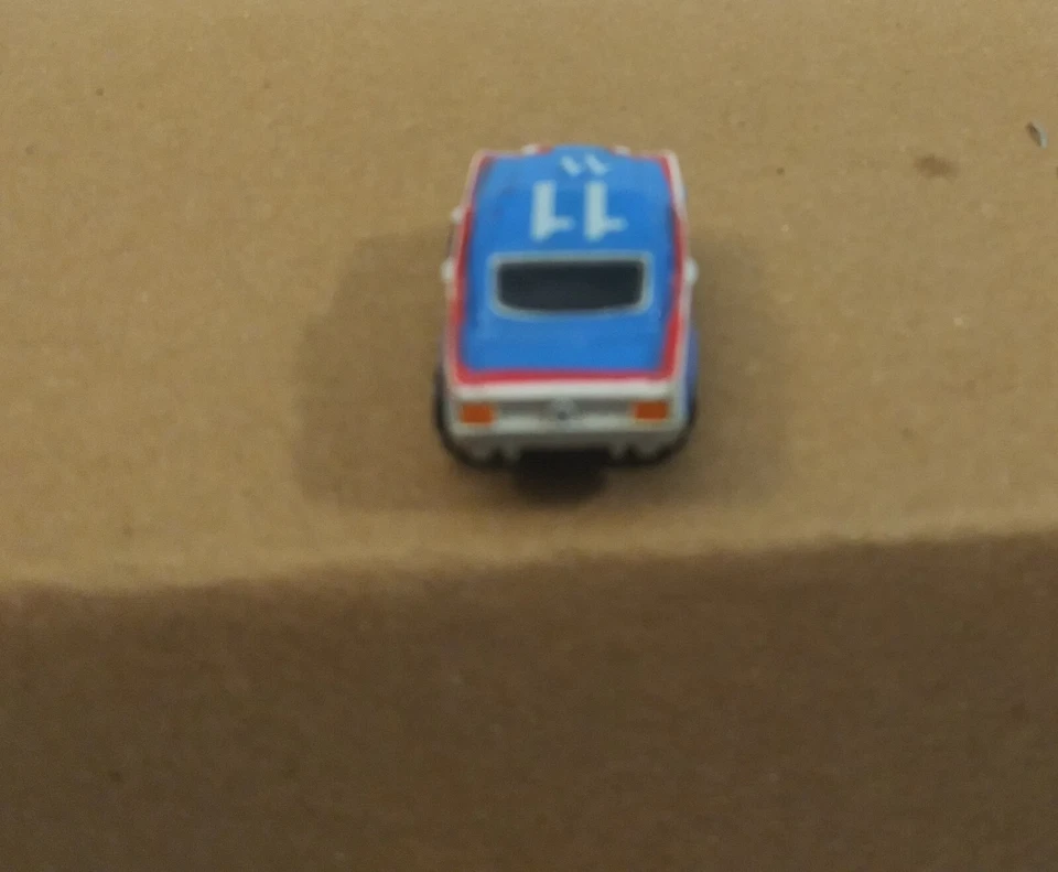1986 Micro machine Ford Mustang Stock Race Vintage Galoob Funny Car Blue & White - Image 4 of 4