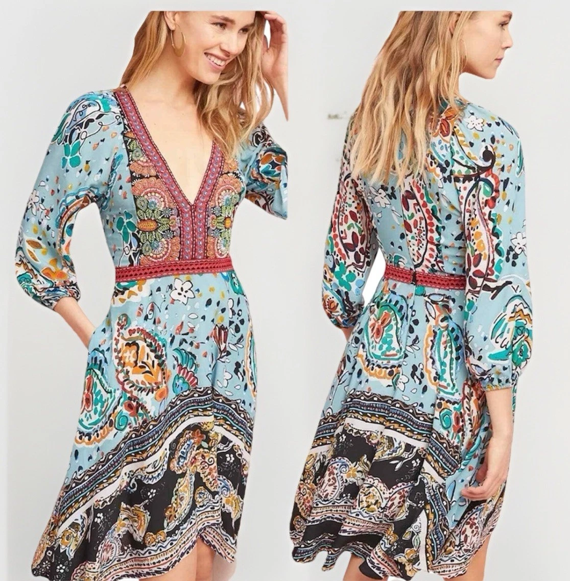 Anthropologie Akemi And Kin Dress Women's Size 2 Boho Multicolored Pockets Beads
Opens in a new wind