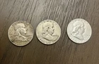 Franklin Half Dollars Lot of 3 Silver Coins 1952 (D) 1952 & 1956  Philadelphia