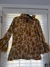 Elizabeth Wilson Ruffled Neck Floral Print Bl...