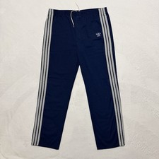 Vintage 70s Adidas Track Pants Union Made in USA Blue Red Size M Trefoil Warmup