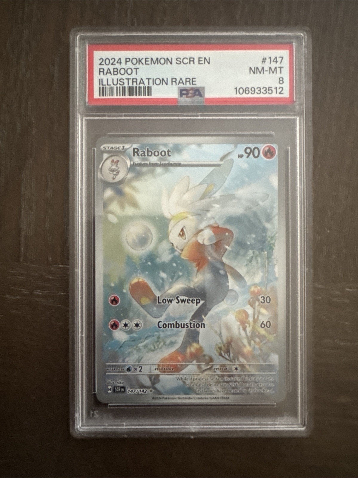Pokémon TCG Raboot Scarlet & Violet Stellar Crown Illustration Holo Card 147/142