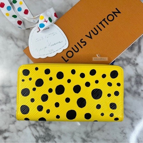 Louis Vuitton x Yayoi Kusama Zippy Wallet Epi Leather In Jaune Noir