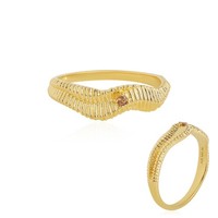 Cavill Damenring 925 Sterling Silber Vergoldet Mit 0,05Ct Gelbem Zirkon