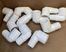 12 Pack - Charlotte Pipe 1/2" PVC Sch 40 90-degree MPT x S Street Elbow Fitting