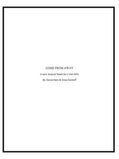 Come From Away Script Broadway by David Hein & Irene Sankoff