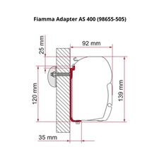 Fiamma Awning Adaptor AS 400 Motorhonme Campervan 400cm 4M