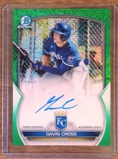 Gavin Cross 2023 Bowman Chrome Mega Box Autographs BCMA-GC Green Mojo /99