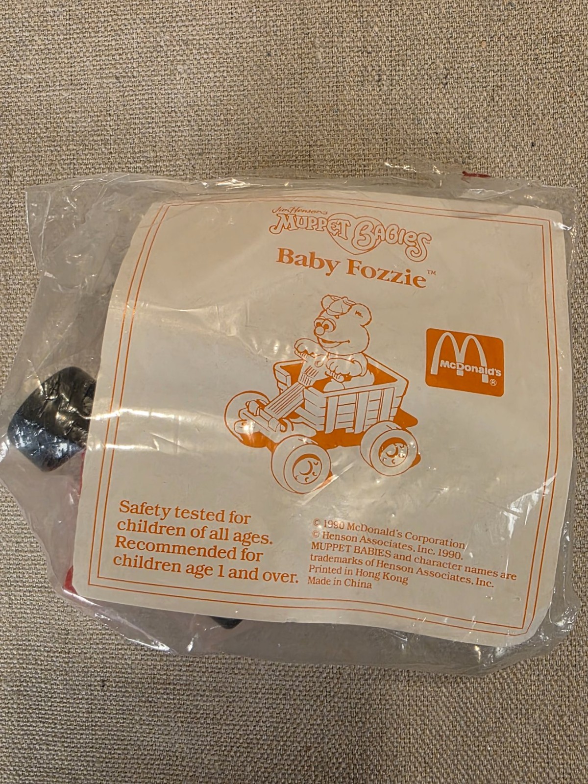 Vintage 1990 McDonald's Muppet Babies Baby Fozzie Toy New in Package