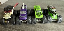 Lot of 4 Monster Jam Pirate s Curse, Mohawk Warrior, Gas Monkey, Grave Digger