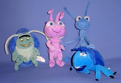 DISNEY A BUGS LIFE-Dot-Flick 10''/poseable-Dim 7''-Roll 8''-Plush insect toy LOT-4